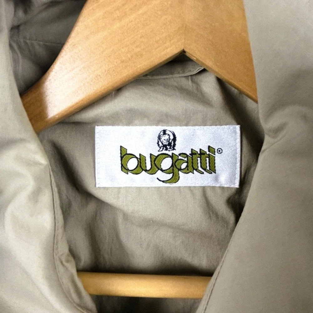 Bugatti Trench‎ Coat Mens 44L Beige Vintage Long Cotton Made in West Germany - Picture 9 of 16